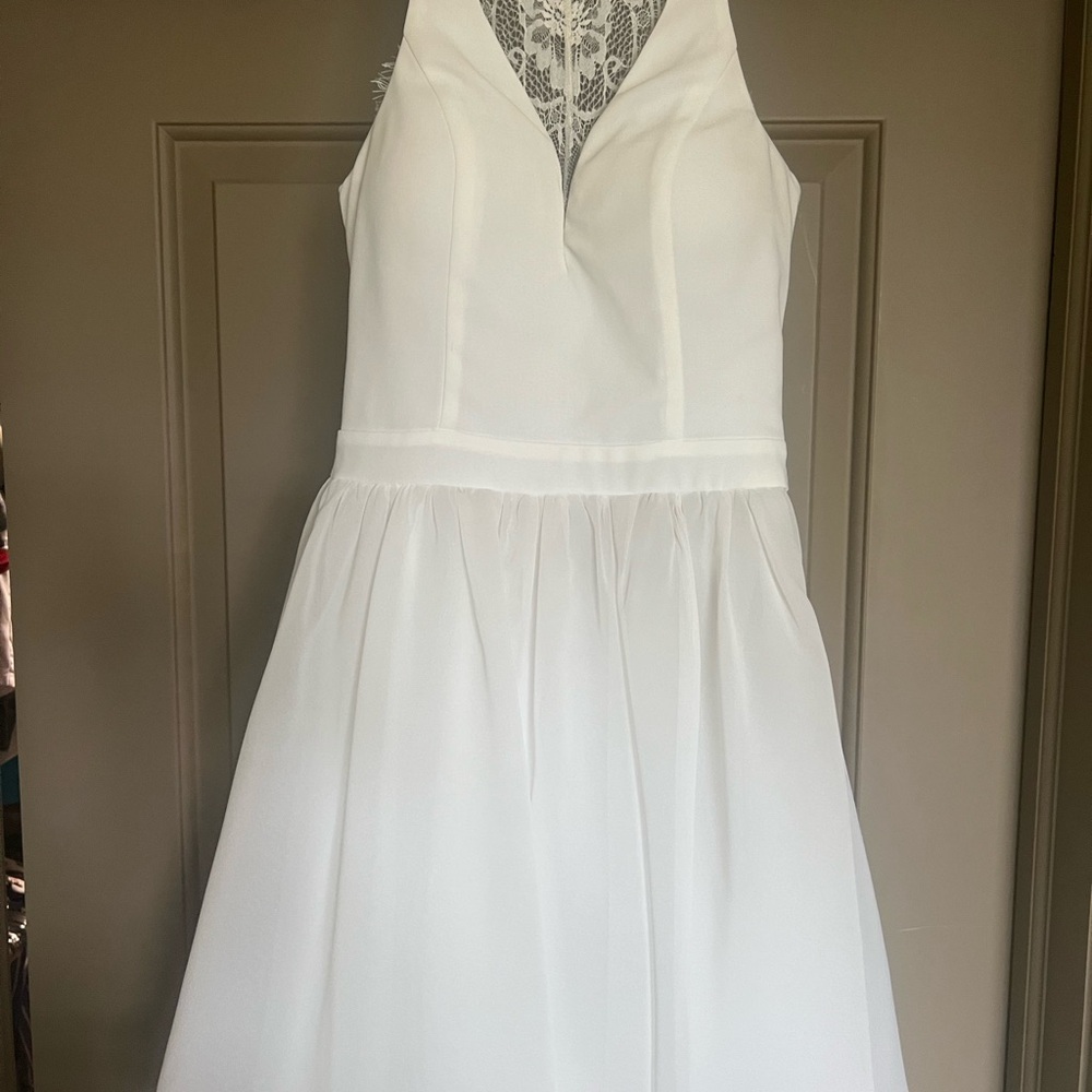 Elegant White Halter Dress